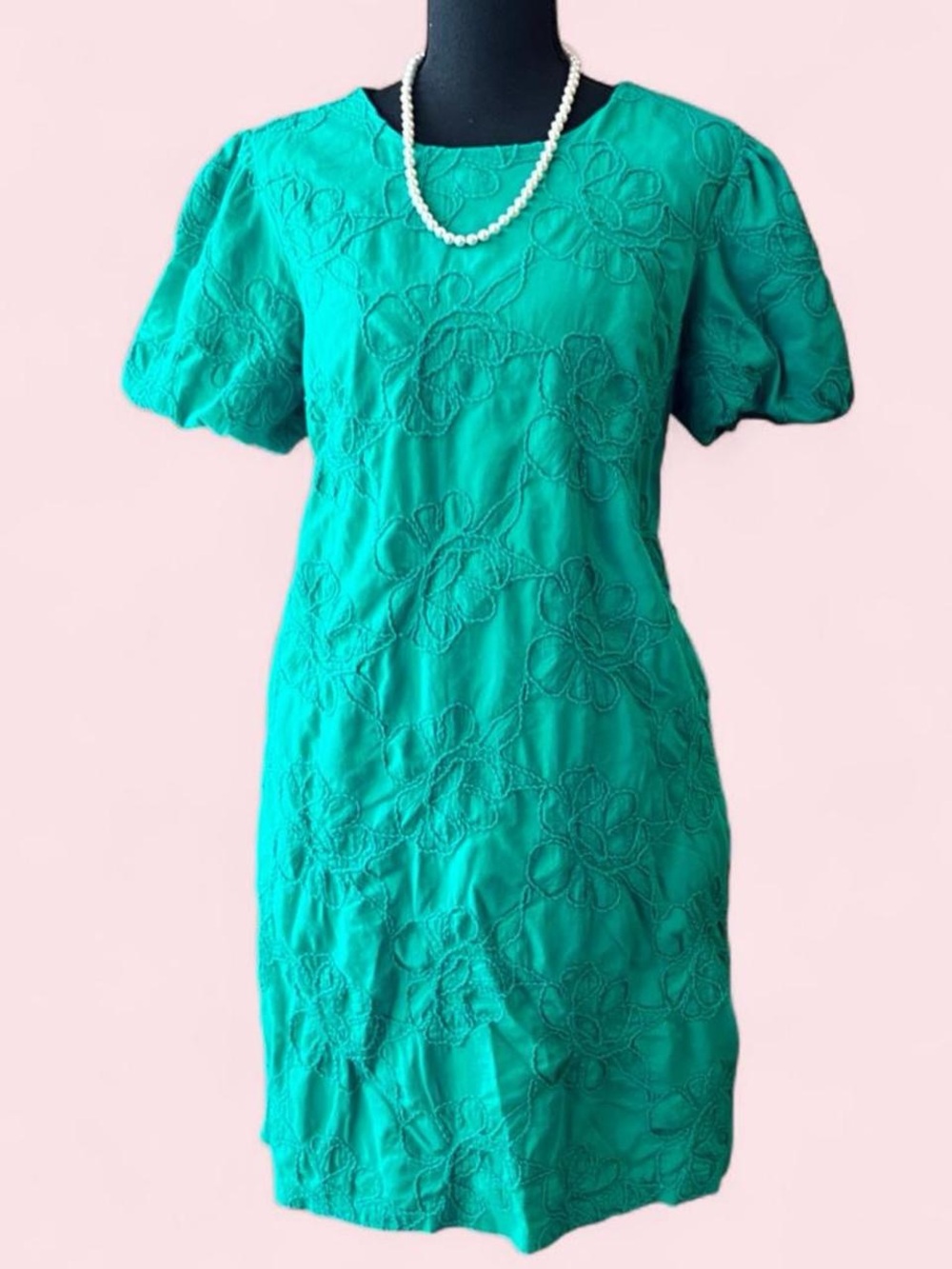 JCrew Kelly Green Dress with Embroidery